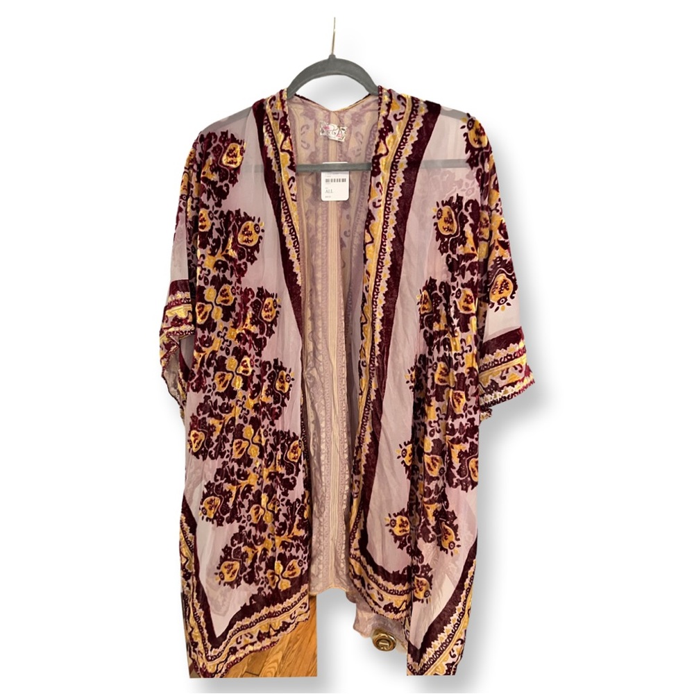 Free people velvet kimono/cover up